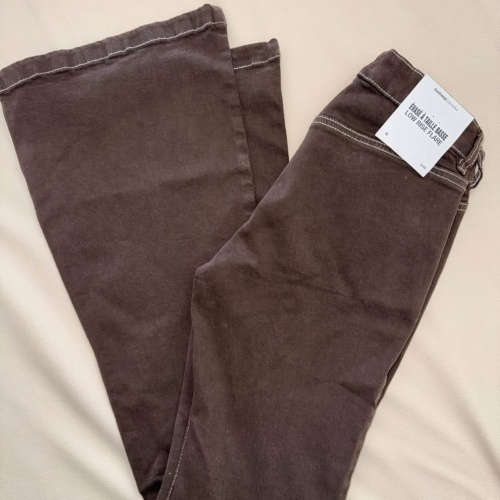 Garage Low Flare Brown Jeans - Picture 3 of 3